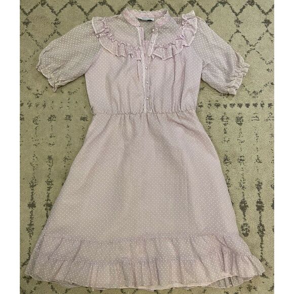 Vintage 50s 60s D.B.A. L.A. Ruffle Dress - Picture 3 of 11